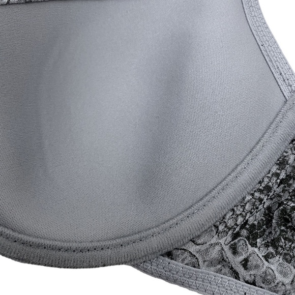 New Obsidian Bra 34C by Elle Macpherson Gray Python Padded Underwire - Picture 8 of 11
